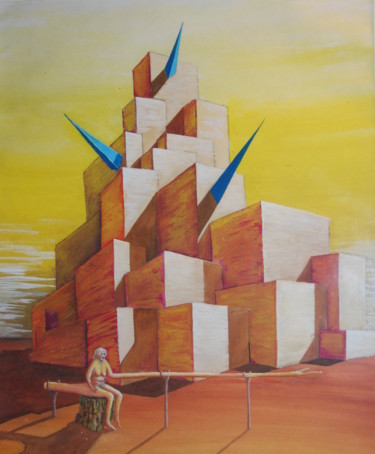 SOCIEDADE Pintura intitulada "SOCIEDADE" por Cassiano Lima, Obras de arte originais, Aquarela Montado em Cartão