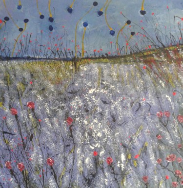 Painting titled "Lavanda sous Boréal" by Hilario Moreno, Original Artwork, Acrylic