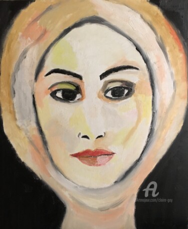 Peinture intitulée ""Fayoum"" par Claire Marie Gay, Œuvre d'art originale, Huile Monté sur Panneau de bois