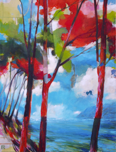 Peinture intitulée "Calanques" par Yan Vita, Œuvre d'art originale, Acrylique