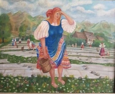 Peinture intitulée "Bielenie plátna" par Pali, Œuvre d'art originale, Huile