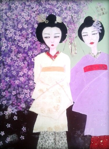 绘画 标题为“Geschas” 由Bogner Eva, 原创艺术品, 丙烯