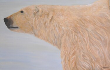 Painting titled "l'ours polaire - ac…" by Patricia Giroldini Hyvernat, Original Artwork, Acrylic