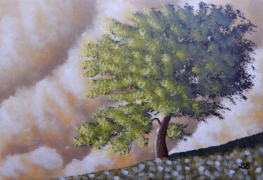 Auprès de mon arbre Painting titled "Auprès de mon arbre" by Bruno Lemasson, Original Artwork, Acrylic