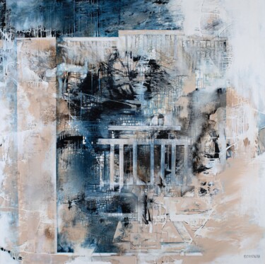Painting titled "PORTE PAIX CELESTE…" by Jovhanna Rutvanowska, Original Artwork, Oil Mounted on Wood Stretcher frame