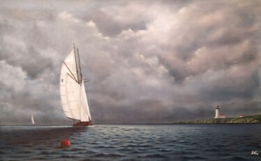 ''Cloudy monday''. Peinture intitulée "''Cloudy monday''." par Zigmars ''Sigmar'' Grundmanis, Œuvre d'art originale, Huile