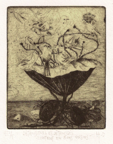 印花与版画 标题为“Détrousseurs et dét…” 由Didier Hamey, 原创艺术品, 雕刻