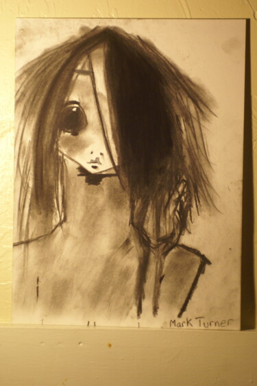 Σχέδιο με τίτλο "Girl with hand in h…" από Mark Turner, Αυθεντικά έργα τέχνης, Κάρβουνο
