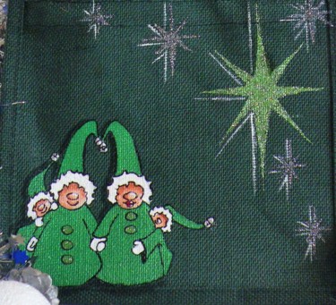 Catch the Christmas elves!!! 제목이 "Catch the Christmas…"인 섬유 예술 Nora Leynadier로, 원작, 부속품