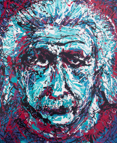绘画 标题为“Albert Einstein” 由Serge Mazet, 原创艺术品, 丙烯