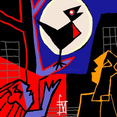 数字艺术 标题为“sérénade du rouge g…” 由Franck Vidal, 原创艺术品, 数字油画