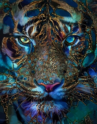 Bijou Tigre - 70x55 cm - Tiger on panel