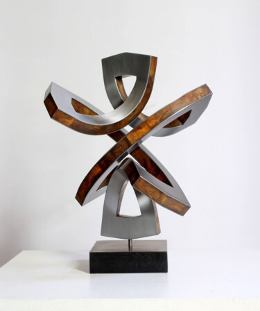 Skulptur mit dem Titel "sphärische Strömung" von Nikolaus Weiler, Original-Kunstwerk, Metalle