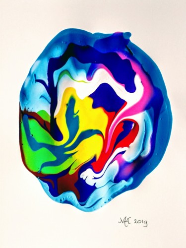 Schilderij getiteld "Universe" door Marianne Huizinga, Origineel Kunstwerk, Gouache