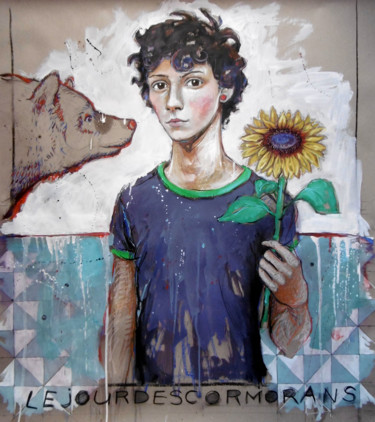 Peinture intitulée "le jour des cormora…" par Catherine Cornec, Œuvre d'art originale, Huile