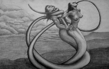 Pintura intitulada "PRAZER" por Cassiano Lima, Obras de arte originais, Grafite Montado em Cartão
