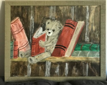 Peinture intitulée "Petit coin lecture" par Soisic, Œuvre d'art originale, Acrylique Monté sur Panneau de bois