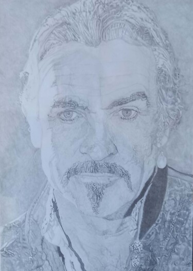 Drawing titled "Sean Connery" by Jean-François Frigon, Original Artwork, Pencil