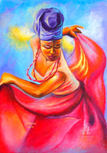 绘画 标题为“Dance Maiden” 由Olaoluwa Smith, 原创艺术品, 丙烯