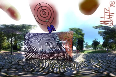 Digitale Kunst mit dem Titel "Persönliche Ziele" von Manfred Hoppe, Original-Kunstwerk, Fotomontage