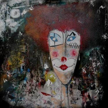 제목이 "Clown"인 미술작품 Antonio Zamariola로, 원작, 아크릴
