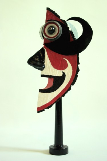 Sculpture intitulée "Entaille >^" par Raindh, Œuvre d'art originale, Bois