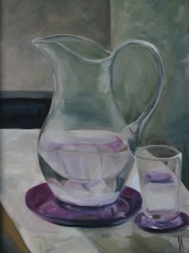 Painting titled "Ice water" by Anastasia Kolesnikova, Original Artwork, Oil Mounted on Wood Stretcher frame