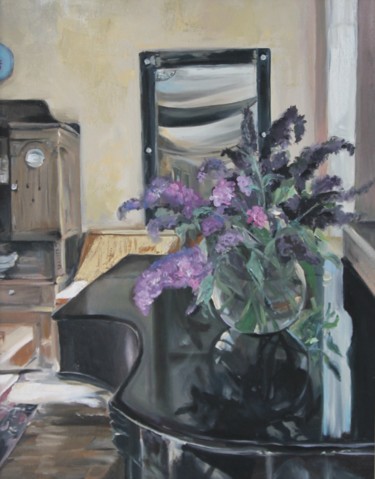 Peinture intitulée "Happy piano" par Anastasia Kolesnikova, Œuvre d'art originale, Huile