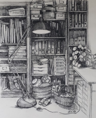 Dessin intitulée "Reuilly , 10 novemb…" par Delphine Mabed, Œuvre d'art originale, Fusain