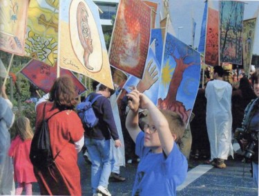 Peinture intitulée "Tableaux-étendards" par Zampo, Œuvre d'art originale