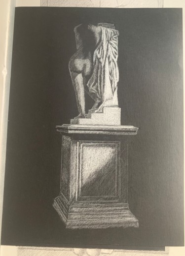Dessin intitulée "Nu au Luxembourg" par Pierre Heiffel, Œuvre d'art originale, Crayon