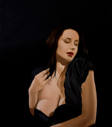 绘画 标题为“PORTRAIT OF GIOVANNA” 由Luigi Maria De Rubeis, 原创艺术品, 油