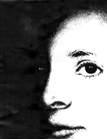 图画 标题为“The Look / Взгляд” 由Владимир Абаимов, 原创艺术品, 墨