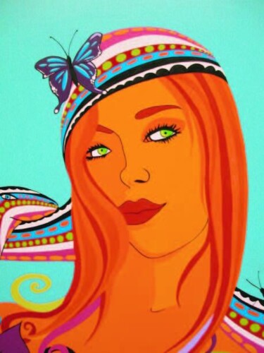 Peinture intitulée "TeteAwa.jpg" par Ann'Soco, Œuvre d'art originale
