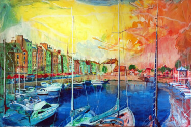 France, Porto de Honfleur Painting titled "France, Porto de Ho…" by Ivo Antunes, Original Artwork, Acrylic