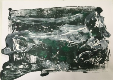 Gravures & estampes intitulée "Hiver" par Isabelle Langlois, Œuvre d'art originale, Monotype