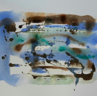 Printmaking titled "La plage au printem…" by Isabelle Langlois, Original Artwork, Acrylic