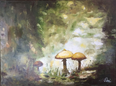 Painting titled "SOUS BOIS #artistsu…" by Dominique Creuzet, Original Artwork, Oil