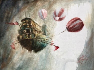 Spirit of the wind Peinture intitulée "Spirit of the wind" par Anne Hamelin, Œuvre d'art originale, Aquarelle