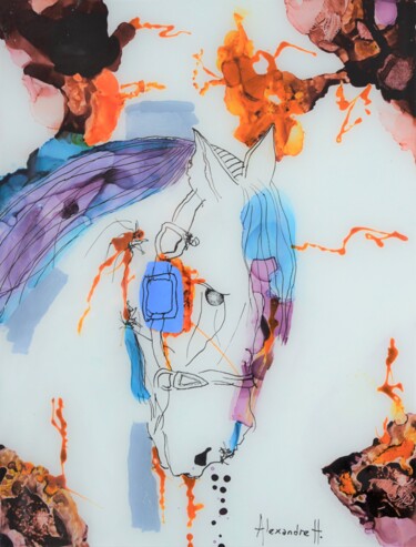 Painting titled "Odeur de cheval" by Alexandre H., Original Artwork, Acrylic
