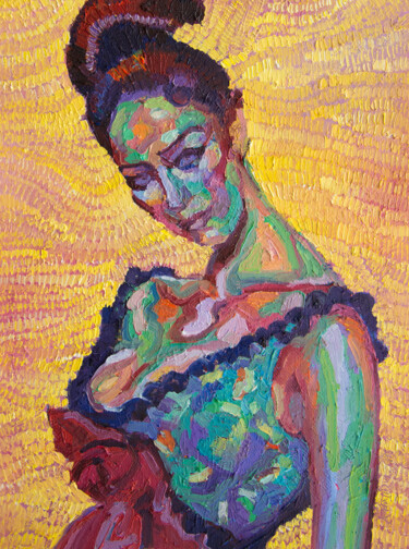 Flamenco Peinture intitulée "Flamenco" par Khairzul Ghani, Œuvre d'art originale, Huile Monté sur Châssis en bois