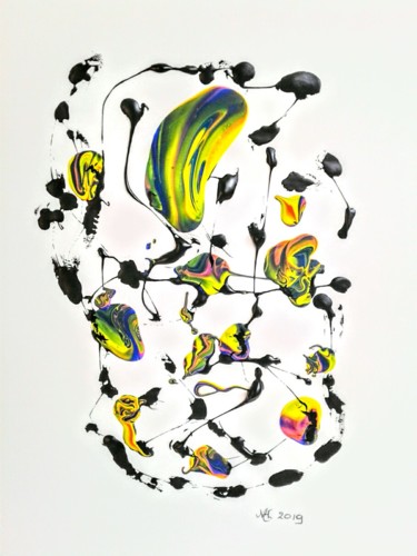 Schilderij getiteld "Jewel tree" door Marianne Huizinga, Origineel Kunstwerk, Gouache