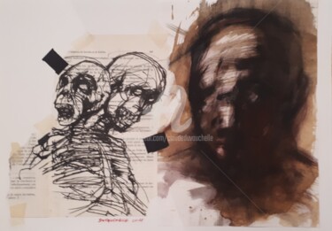 图画 标题为“Composition Portrai…” 由Claude Duvauchelle, 原创艺术品, 标记