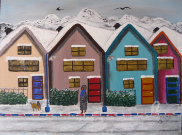 Peinture intitulée "le manteau de neige" par Ahmed Fertat, Œuvre d'art originale, Acrylique