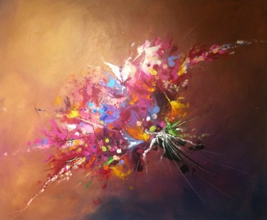 Peinture intitulée "bouquet fleuri" par Pascal Chaduiron (Cha), Œuvre d'art originale, Acrylique