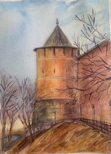 Painting titled "Spring/Весна" by Evgenia Uvarova (Smirnova), Original Artwork, Watercolor