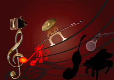 Arts numériques intitulée "Jazz_2" par Bernard Amiot, Œuvre d'art originale, Photo montage