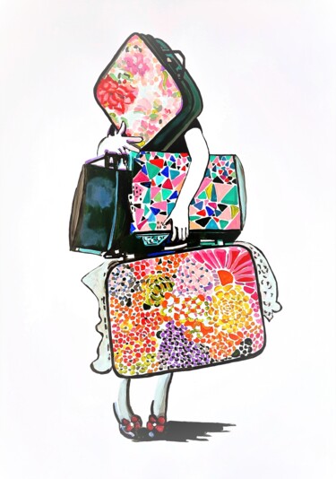 Painting titled "Traveler, large for…" by Alexandra Djokic, Original Artwork, Acrylic