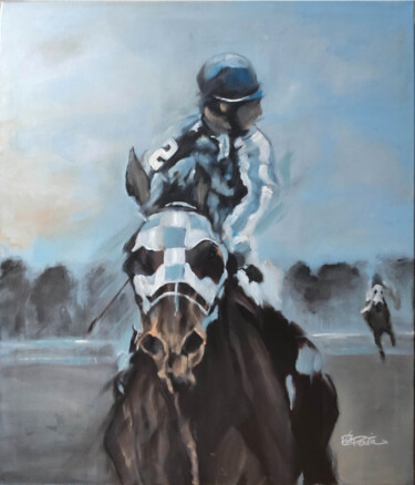 Peinture intitulée "Courses, variation…" par Richard Routin, Œuvre d'art originale, Acrylique