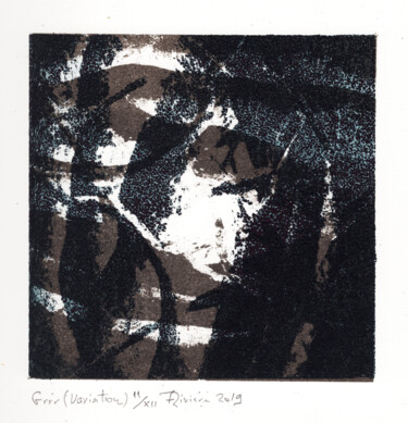 Printmaking titled "Grrr... (variation)" by Fabrice Rivière, Original Artwork, Lithography